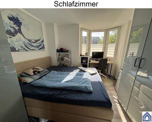 Schlafzimmer mit Erker