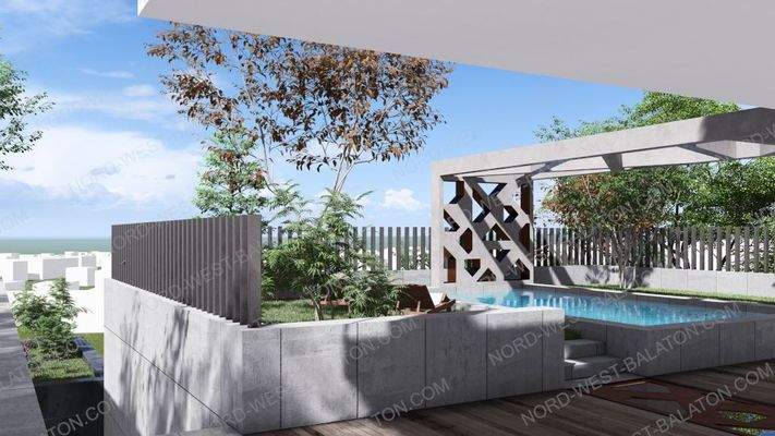 Außenbereich mit Pool