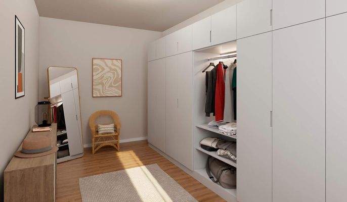 Praktische Ankleide direkt am Schlafzimmer