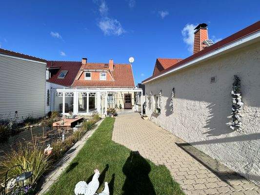 Blick aus Richtung Süden aus das Haus