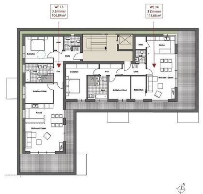 Grundriss Staffelgeschoss