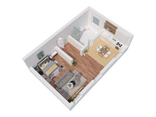 Wohnungsgrundriss visualisiert