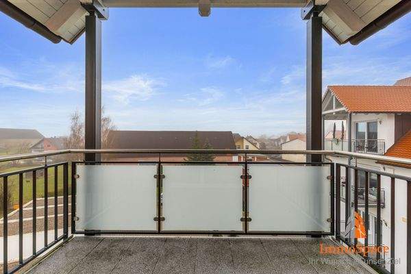 Blick vom Balkon auf die Nachbarschaft