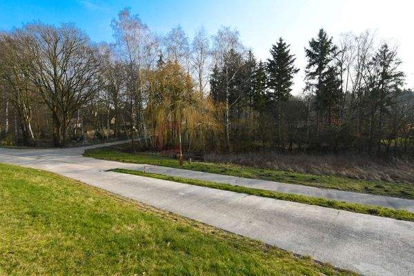 Blick vom Deich auf das Grundstück