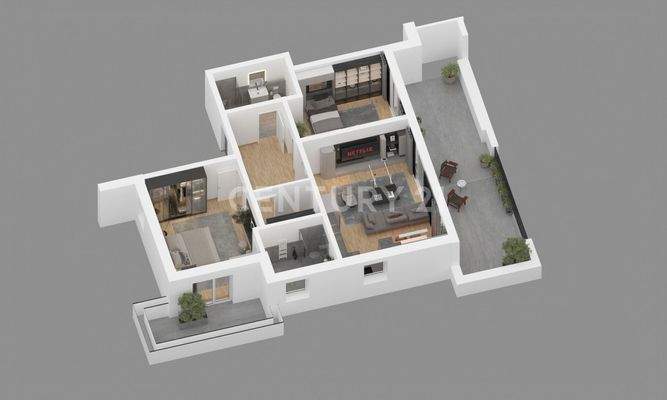 3D Grundriss (visualisiert)