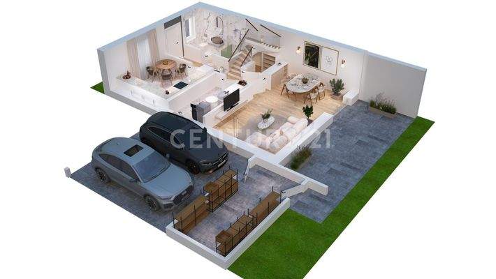 3D Grundriss Erdgeschoss visualisiert