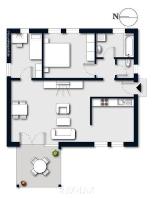 Grundrissplan - 3-Zimmer-Wohnung