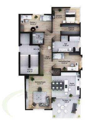 Grundrisse EG  Wohnung Nr. 2 mit Aussicht - Petersberg