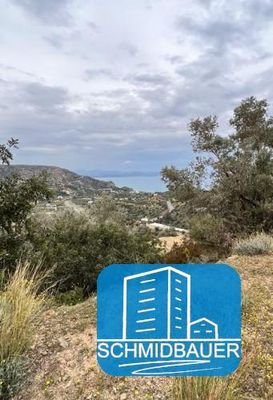 Kreta, Agia Galini: Grundstück mit Panoramablick auf das Meer zu verkaufen