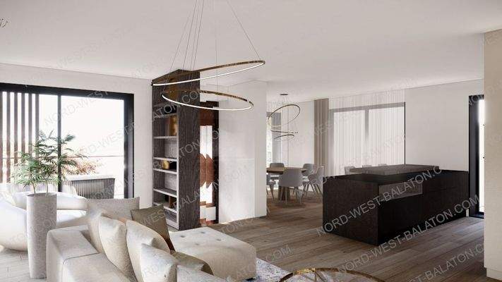 Wohn-/Esszimmer mit offener Küche