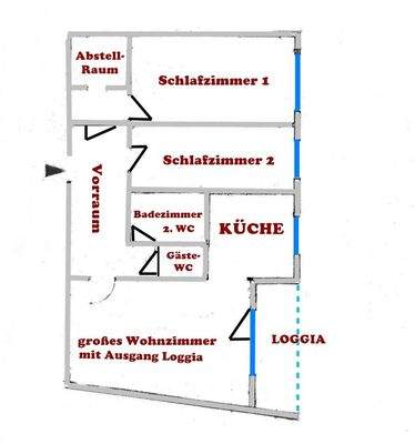 Wohnungsplan mit Loggia