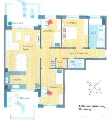 Grundriss der Wohnung