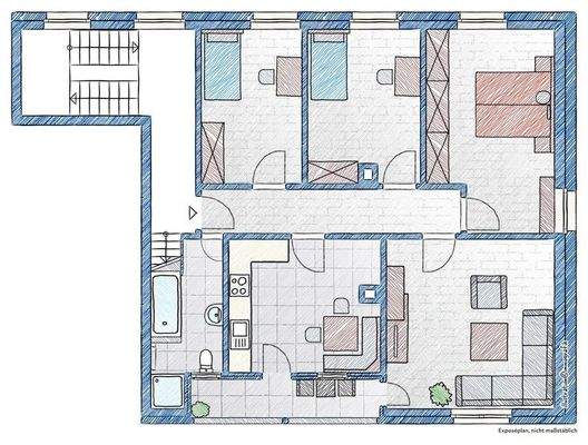 Grundriss 4 Zimmer ETWs im EG un OG