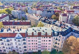 Vogelperspektive Außenansicht Straße