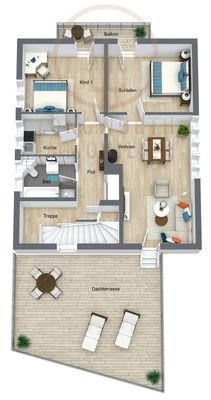 Maisonette-mit-Doppelgarage-Feucht - 3D - 1. Obergeschoss - Image