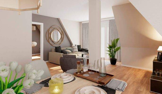 Großzügiger und offener Wohnbereich mit direktem Z