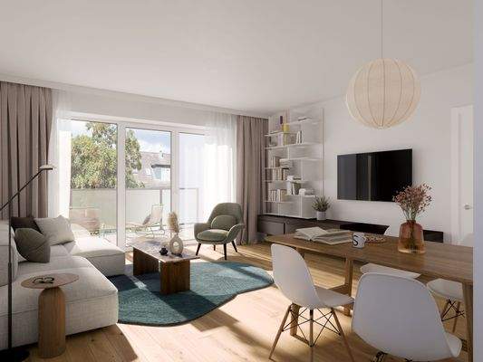 Visualisierung Wohn- und Essbereich