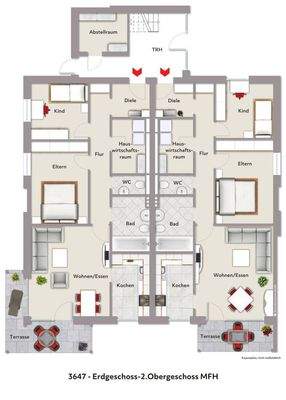 Grundriss MFG EG-2.OG vis 3647