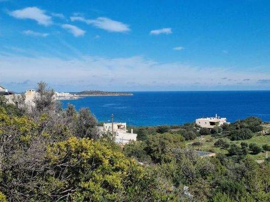 Kreta, Ammoudara bei Agios Nikolaos : Baugrund mit Meerblick in Stadt- und Strandnähe zu verkaufen