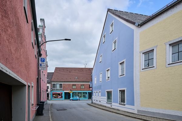 Geschäftshaus Geiselhöring Eckansicht