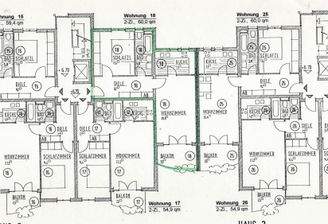 Grundriss der Wohnung (grün unrandet)
