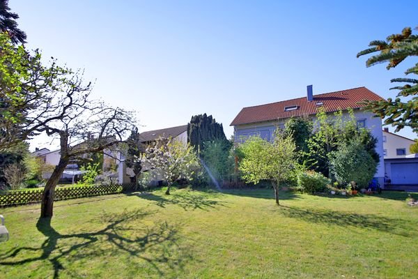 Garten mit Hausansicht
