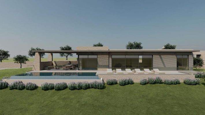 Kreta, Litsarda: Ruhiges Grundstück mit Baugenehmigung und atemberaubender Aussicht auf die Landschaft zu verkaufen