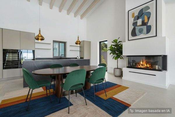 Küche mit Kamin Home staging