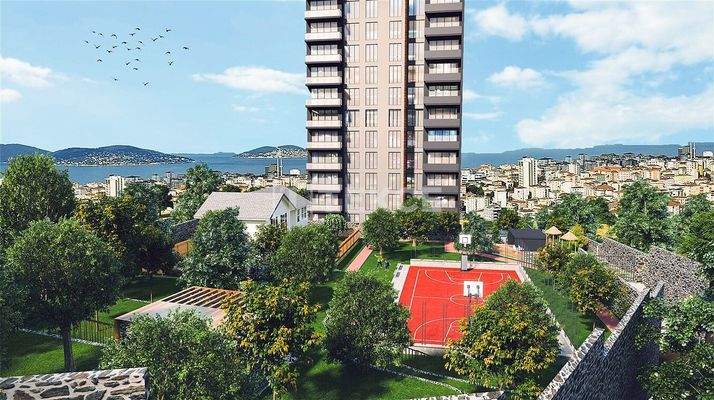 Sea-View Apartments for Sale in a Complex in Kartal Istanbul