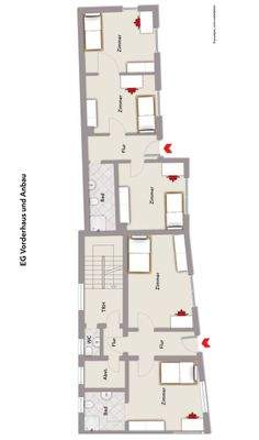 Erdgeschoss Vorderhaus + Anbau