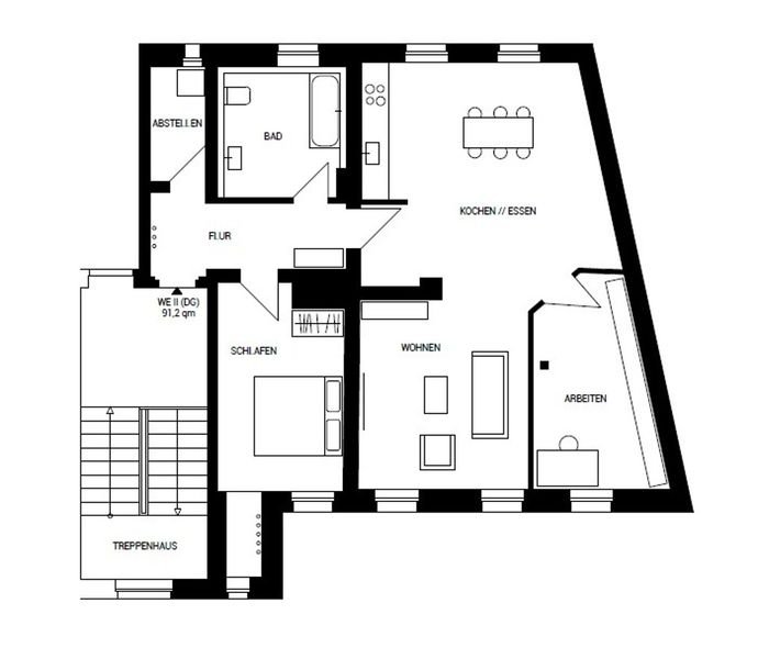Moderne 3-Raumwohnung mit Fußbodenheizun