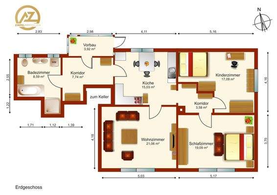 Grundriss EG Vorderhaus