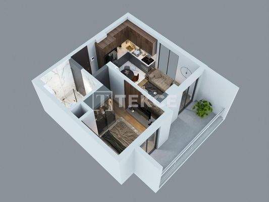 1-Bedroom Apartments in an Investment Project in Antalya Aksu