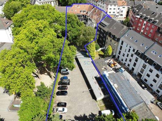 Luftansicht - Innenhof - markiert