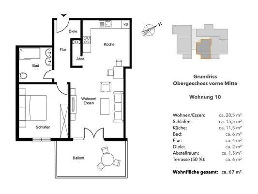 Zwei-Zimmerwohnung - WHG 10