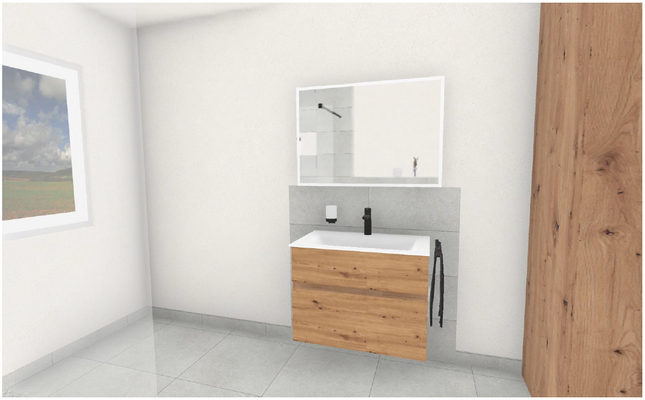 Ansicht Bad mit Waschtisch Wohnungen 1-3