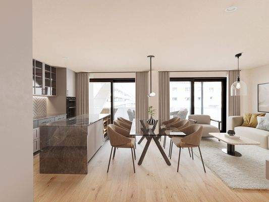 Moderner Wohnbereich mit Küche