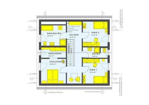 Grundriss Dachgeschoss 38 Grad DN