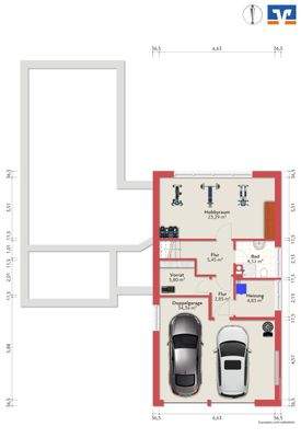 der Teilkeller, beispielhaft möbliert