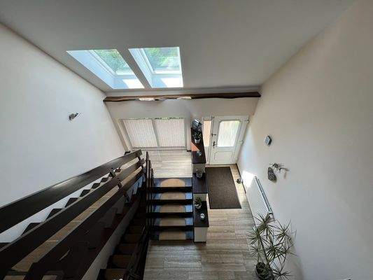 Helles Treppenhaus mit Pflanzen