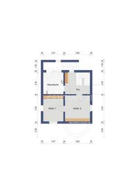 2D Grundriss UG Haus B