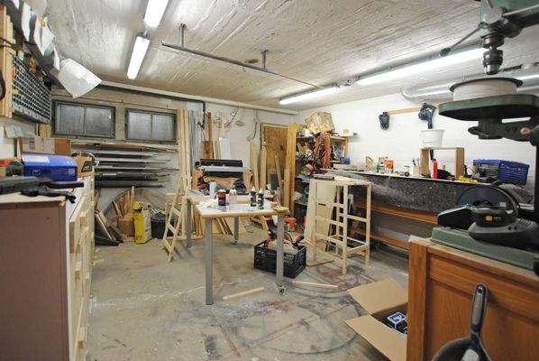 Die geräumige Keller-Werkstatt
