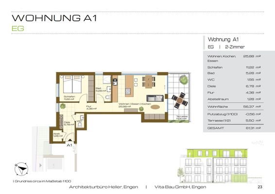 Grundriss WHG A1 - 2.5 Zimmer