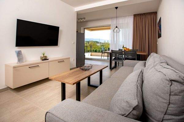 Wohnbereich mit Blick nach draußen 