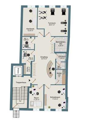 Grundriss 1. OG Praxis