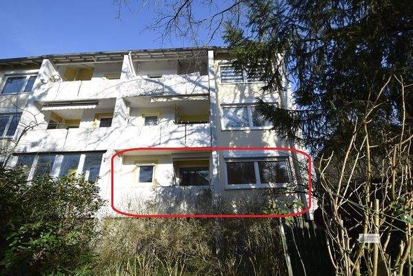 Blick von hinten auf den Balkon