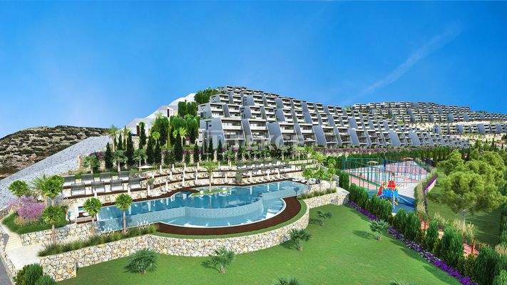 Flats in a Compound With Unblocked Sea Views in Kuşadası Turkey