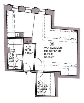 Grundriss der Wohnung