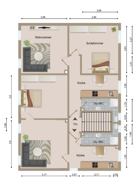 Grundriss Wohnungen Obergeschoss