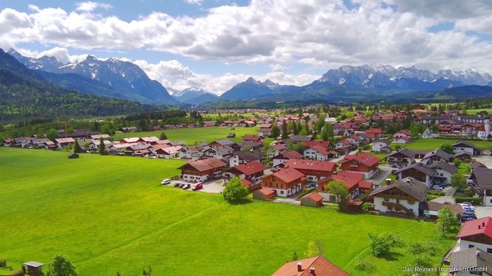 Wallgau Blick und Lage